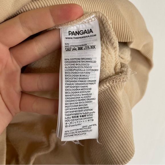 Pangaia Beige 365 Hoodie 100% Organic Cotton Tan Cream Unisex Pocket M - Picture 11 of 13